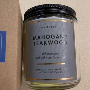 NWT Bath & Body Works Single Wick Candle MAHOGANY TEAKWOOD